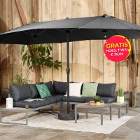 909 Outdoor Dubbele Parasol met Hoes